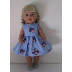 jurk blauw jet baby born 43cm