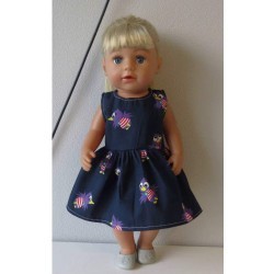 jurk donker blauw jet baby born 43cm