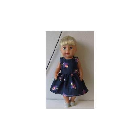 jurk donker blauw jet baby born 43cm