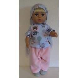 complete set roze met dieren blauw baby born 43cm