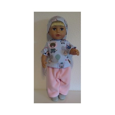 complete set roze met dieren blauw baby born 43cm
