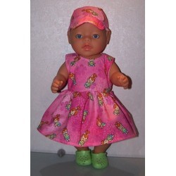 jurk roze pebbels baby born 43cm