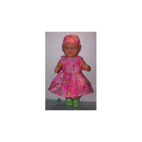 jurk roze pebbels baby born 43cm