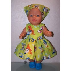 jurk groen donlad duck baby born 43cm