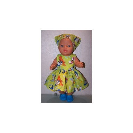 jurk groen donlad duck baby born 43cm