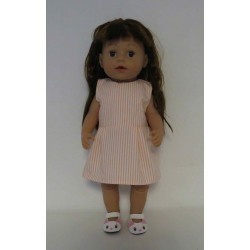 jurk roze gestreept baby born 43cm