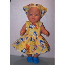 jurk geel donald duck baby born 43cm