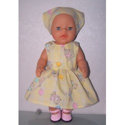 jurk geel met beren baby born 43cm
