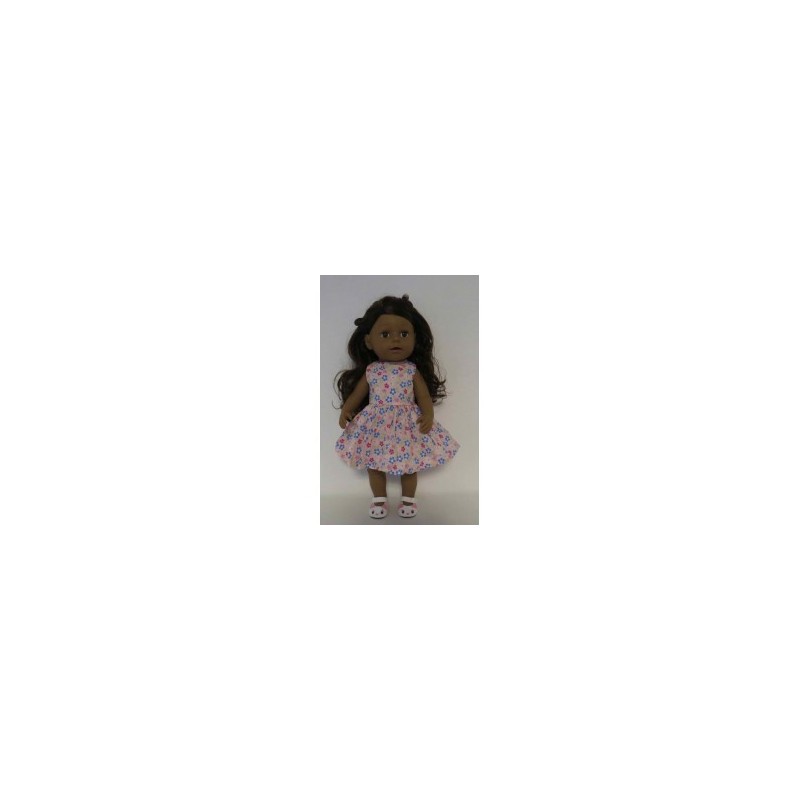 jurk roze met bloemen baby born 43cm