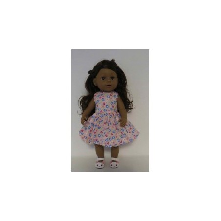 jurk roze met bloemen baby born 43cm