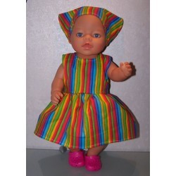 jurk gestreept baby born 43cm
