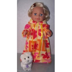 reiszak geel met bloemen baby born 43cm