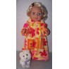 reiszak geel met bloemen baby born 43cm