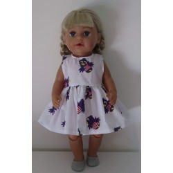 jurk wit met jet baby born 43cm