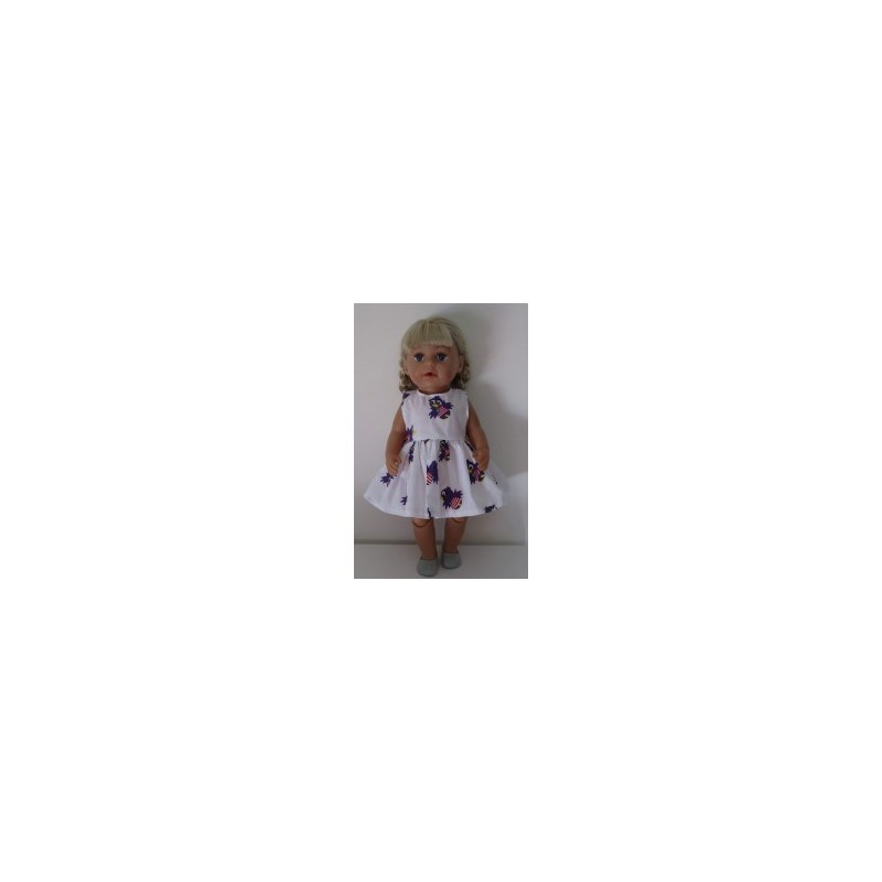 jurk wit met jet baby born 43cm