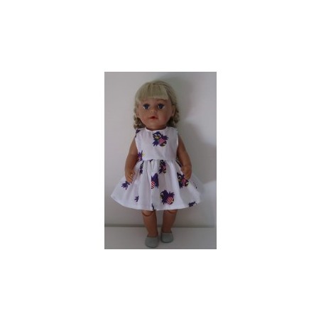 jurk wit met jet baby born 43cm
