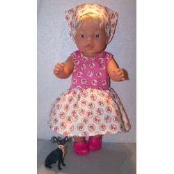 jurk roosjes baby born 43cm
