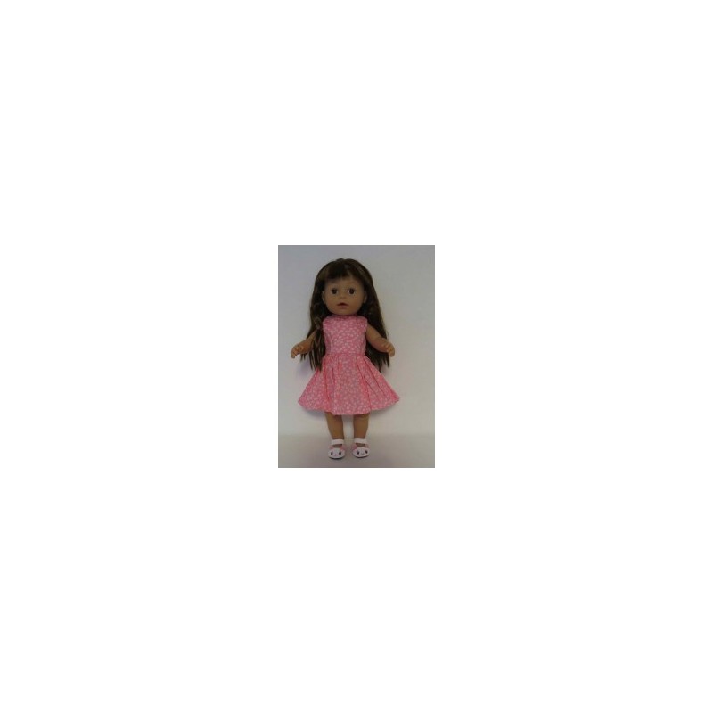 jurk roze met witte bloemen baby born 43cm