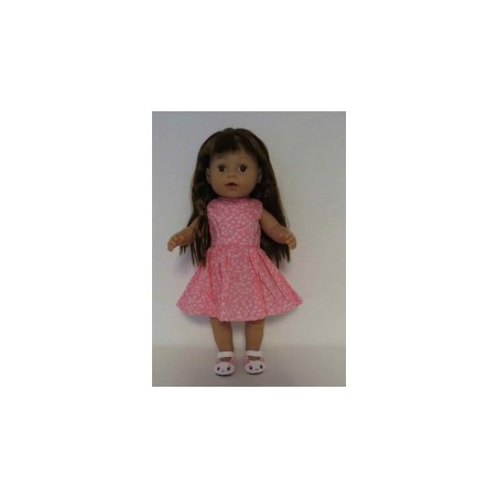 jurk roze met witte bloemen baby born 43cm
