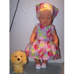 jurk strawberry shortcake lila baby born 43cm