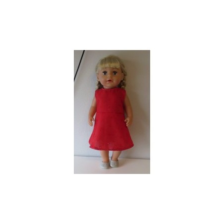 jurk rood broderie baby born 43cm
