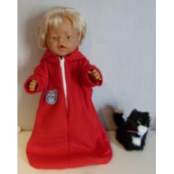 reiszak rood met kat baby born 43cm