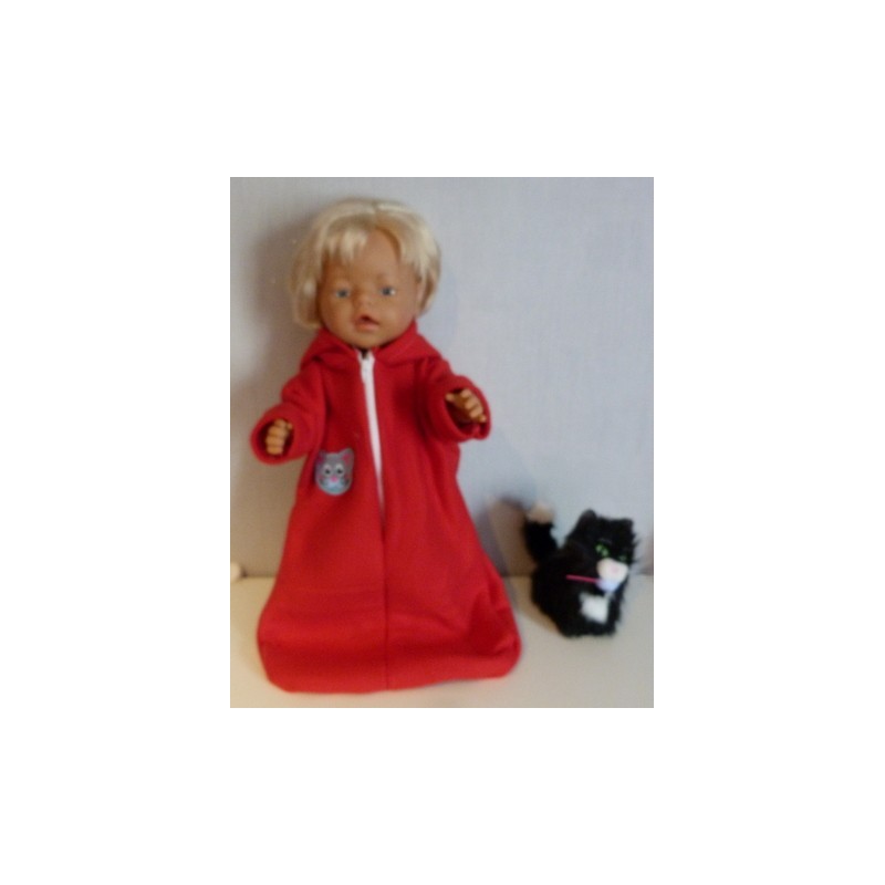 reiszak rood met kat baby born 43cm