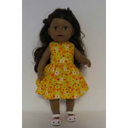 jurk geel met bloemen baby born 43cm