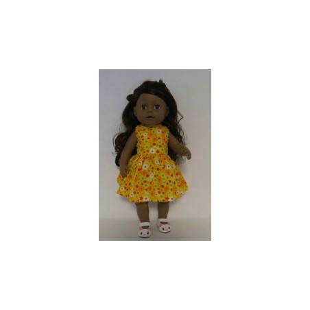 jurk geel met bloemen baby born 43cm