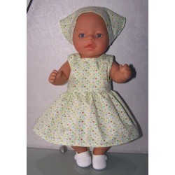 jurk groen met bloemen baby born 43cm