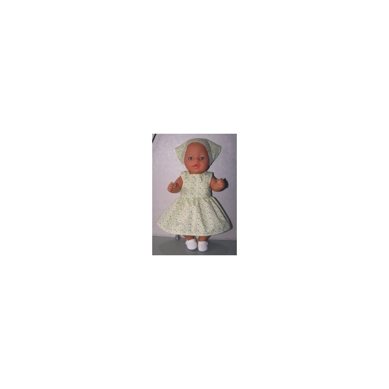 jurk groen met bloemen baby born 43cm
