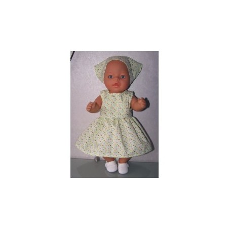 jurk groen met bloemen baby born 43cm