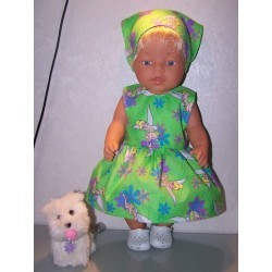 jurk tinkerbell groen baby born 43cm