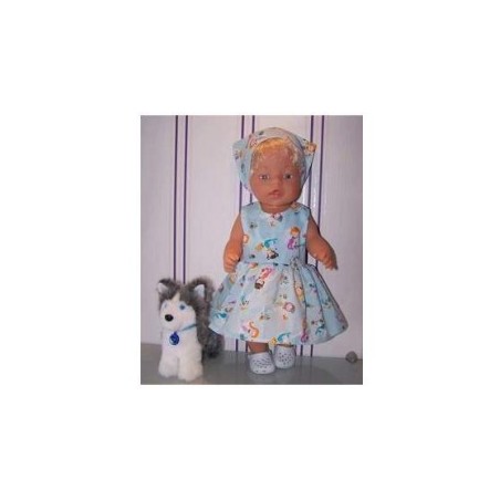 jurk blauw meerminnen baby born 43cm