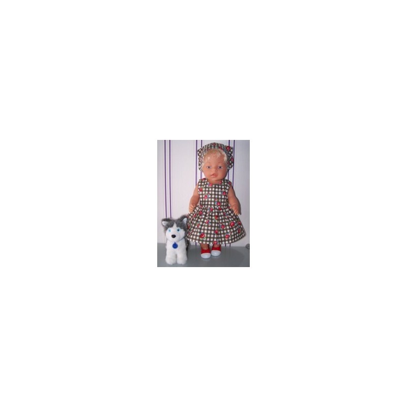 jurk bruin roosjes baby born 43cm