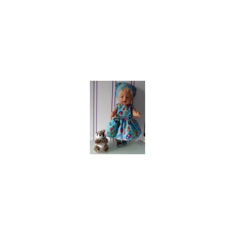 jurk blauw matroeska baby born 43cm