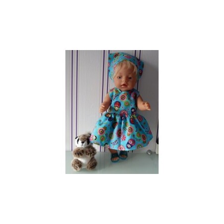 jurk blauw matroeska baby born 43cm