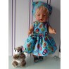 jurk blauw matroeska baby born 43cm