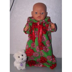 reiszak groen met bloemen rood en roze baby born 43cm