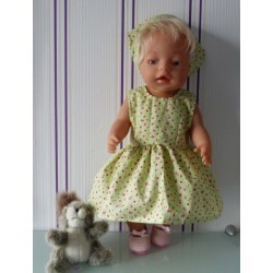 jurk groen gebloemd baby born 43cm
