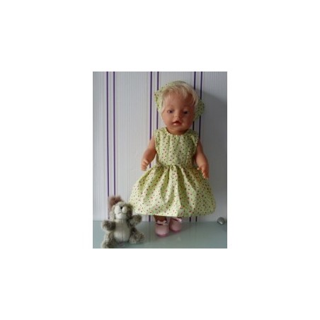 jurk groen gebloemd baby born 43cm