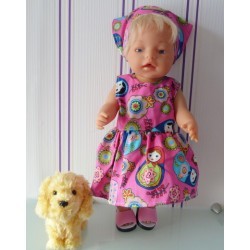 jurk roze matreoska  baby born 43cm