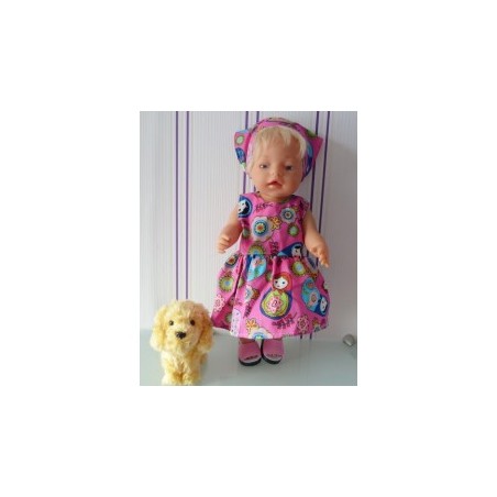 jurk roze matreoska  baby born 43cm