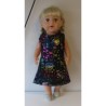 jurk zwart met draken baby born 43cm