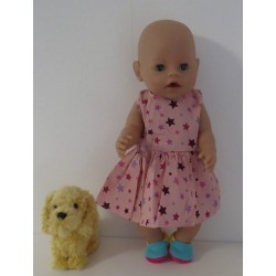 jurk roze met sterren baby born 43cm