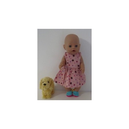 jurk roze met sterren baby born 43cm