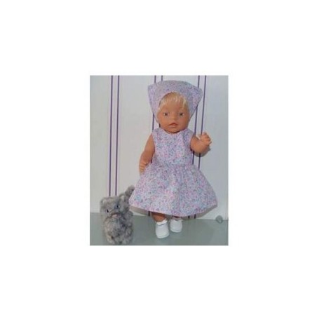 jurk lila gebloemd baby born 43cm