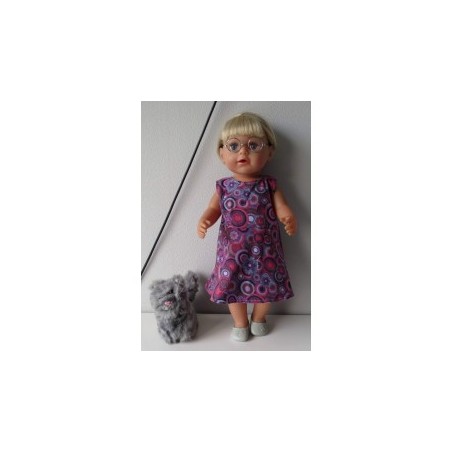 jurk grijs circels baby born 43cm