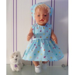 jurk blauw lieveheersbeestjes baby born 43cm