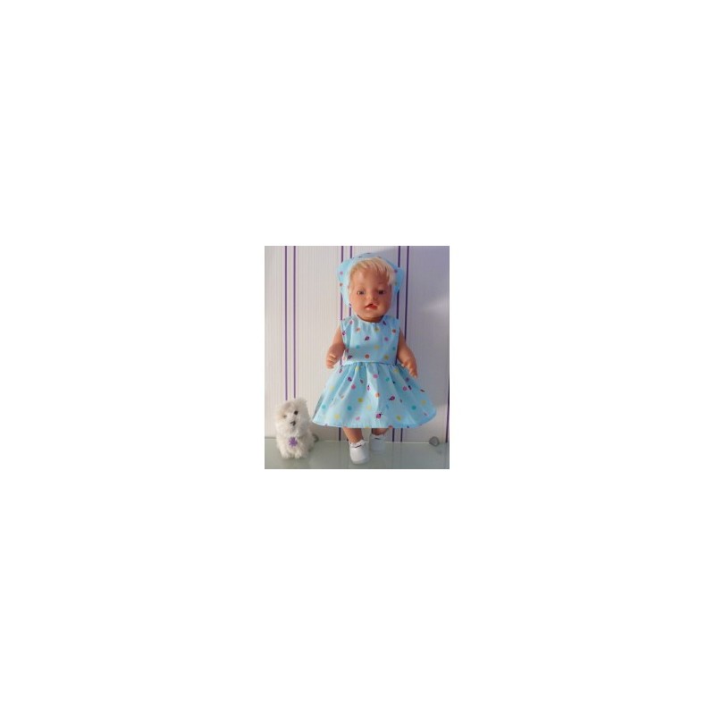 jurk blauw lieveheersbeestjes baby born 43cm